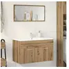 Image de Armoire lavabo de salle de bain chêne artisanal bois ingénierie, placard lavabo de salle de bain, meuble de salle de 856216