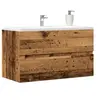 Image de Armoire de salle de bain suspendue vieux bois bois d ingénierie