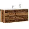 Image de Armoire lavabo vieux bois 100x38,5x45 cm bois d'ingénierie, armoire de salle de bain, support, placard de salle de 856252