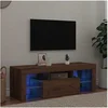 Image de Meuble TV avec lumières LED chêne artisanal bois d ingénierie