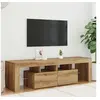 Image de Meuble TV avec lumières LED chêne artisanal bois d'ingénierie, support TV, meuble multimédia, console TV, meuble 856304