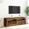 Image de Meuble TV avec lumières LED vieux bois bois d'ingénierie, support TV, meuble multimédia, console TV, meuble hifi, 856313