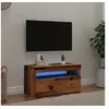 Image de Meuble TV avec lumières LED vieux bois bois d'ingénierie, support TV, meuble multimédia, console TV, meuble hifi, 856315