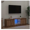 Image de Meuble TV avec lumières LED chêne artisanal bois d'ingénierie, support TV, meuble multimédia, console TV, meuble 856348