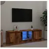 Image de Meuble TV avec lumières LED vieux bois bois d ingénierie