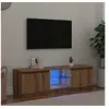 Image de Meuble TV avec lumières LED chêne artisanal bois d'ingénierie, support TV, meuble multimédia, console TV 856350
