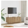 Image de Meuble TV chêne artisanal 100x35x40 cm bois d ingénierie