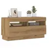 Image de Meuble TV avec lumières LED chêne artisanal bois d'ingénierie, support TV, meuble multimédia, console TV, meuble 856358