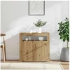 Image de Buffet avec lumières LED chêne artisanal bois d'ingénierie, armoire de buffet, armoire de rangement, armoire de 856362
