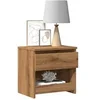 Image de Table de chevet chêne artisanal 40x30x39 cm bois d ingénierie