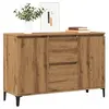 Image de Buffet chêne artisanal 102x35x70 cm bois d'ingénierie, armoire à livres, armoire latérale, armoire de rangement, 856487