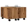 Image de Table basse vieux bois 60x60x38 cm bois d'ingénierie, table d'appoint, table de salon, table latérale, bout de 856548