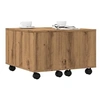 Image de Table basse chêne artisanal 60x60x38 cm bois d'ingénierie, table d'appoint, table de salon, table latérale, bout de 856549