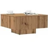 Image de Table basse chêne artisanal 60x60x31,5 cm bois d'ingénierie, table d'appoint, table de salon, table latérale, bout de 856551