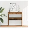 Image de Table console vieux bois 80 x 30 x 80 cm bois d ingénierie