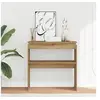Image de Table console chêne artisanal 80x30x80 cm bois d'ingénierie, bout de canapé, table de couloir, support de couloir, 856625