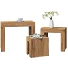 Image de Tables basses gigognes 3 pcs chêne artisanal bois d'ingénierie, table gigogne, table gigogne moderne, ensemble de 856673
