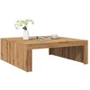 Image de Table basse chêne artisanal 100x100x35 cm bois d ingénierie