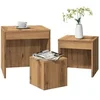 Image de Tables gigognes 3 pcs chêne artisanal bois d'ingénierie, support gigogne, ensemble de tables gigognes, table basse 856687