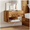 Image de Table de chevet murale vieux bois