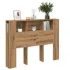 Image de Armoire de tête de lit chêne artisanal 140x18,5x102,5 cm, tête de lit, armoire de chambre à coucher, tête de lit 856881