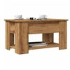 Image de Table basse chêne artisanal 79x49x41 cm bois d'ingénierie, table basse à dessus relevable, table d'appoint 856929