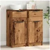 Image de Buffets 2 pcs vieux bois 30x30x70 cm bois d ingénierie