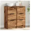 Image de Buffets 2 pcs vieux bois 30x30x70 cm bois d'ingénierie, armoire, armoire de rangement, buffet de salon, armoire 856956