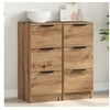 Image de Buffets 2 pcs chêne artisanal 30x30x70 cm bois d'ingénierie, armoire, armoire de rangement, buffet de salon, armoire 856958