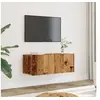 Image de Meubles TV muraux 2 pcs vieux bois 80x30x30 cm, support TV, armoire média, console TV, meuble HiFi, centre de 857015