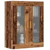 Image de Armoire murale suspendue vieux bois 69,5x34x90 cm, armoire suspendue, armoire d'exposition murale, armoire en verre 857043