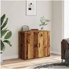 Image de Buffet vieux bois 80x33x70 cm bois d'ingénierie, meuble de rangement, meuble de rangement de cuisine, meuble de 857073