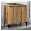 Image de Armoire d'évier chêne artisanal 58x33x60 cm bois d'ingénierie, meuble de lavabo de salle de bain, meuble de salle de 857118