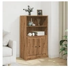 Image de Buffet haut chêne artisanal 60x35,5x103,5 cm bois d'ingénierie, armoire, armoire de rangement, buffet haut, armoire 857148