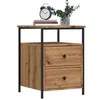 Image de Table de chevet chï¿½ne artisanal 44x45x60 cm bois d'ingï¿½nierie, meuble de chevet, table d'appoint, armoire de lit, 857256