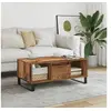 Image de Table basse vieux bois 90x50x36,5 cm bois d'ingénierie, table d'appoint, table de salon, table latérale, bout de 857340