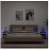 Image de Armoires de chevet et lumières LED 2pcs vieux bois 40x39x48,5cm, table d'appoint, armoire de lit, table d'appoint 857659