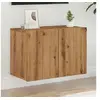 Image de Meuble TV mural chêne artisanal 60x30x41 cm, support TV, armoire média, console TV, meuble HiFi, centre de 857664