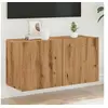 Image de Meuble TV mural chêne artisanal 80x30x41 cm, support TV, armoire média, console TV, meuble HiFi, centre de 857668