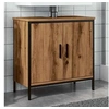 Image de Armoire lavabo chêne artisanal 60x30x60 cm bois d'ingénierie, armoire de salle de bain, support, placard de salle de 857699