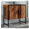 Image de Armoire lavabo de salle de bain vieux bois 60x33x60 cm