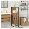 Image de Armoire de salle de bain chêne artisanal 33x33x120,5 cm, armoire de rangement de salle de bain, placard de salle de 857707