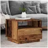 Image de Table basse avec lumières LED vieux bois 50x49x40 cm, table d'appoint, table de salon, table latérale, bout de 857708