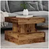Image de Table basse avec lumières LED vieux bois 50x50x40 cm