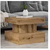 Image de Table basse avec lumières LED chêne artisanal 50x50x40 cm, table d'appoint, table de salon, table latérale, bout de 857713