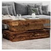 Image de Table basse avec lumières LED vieux bois 90x50x40 cm, table d'appoint, table de salon, table latérale, bout de 857714