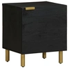 Image de Table de chevet noir 40x33x46 cm bois de manguier solide, armoire de chevet, armoire de lit, table d'appoint pour 4017644