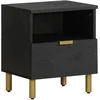 Image de Table de chevet noir 40x33x46 cm bois d'ingénierie, table d'appoint, armoire de lit, table d'appoint pour chambre, 4017654