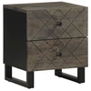 Image de Table de chevet noir 40x33x46 cm bois de manguier solide, table d'appoint, armoire de lit, table d'appoint pour la 4017682