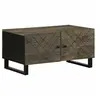 Image de Table basse noir 80x50x40 cm bois massif de manguier